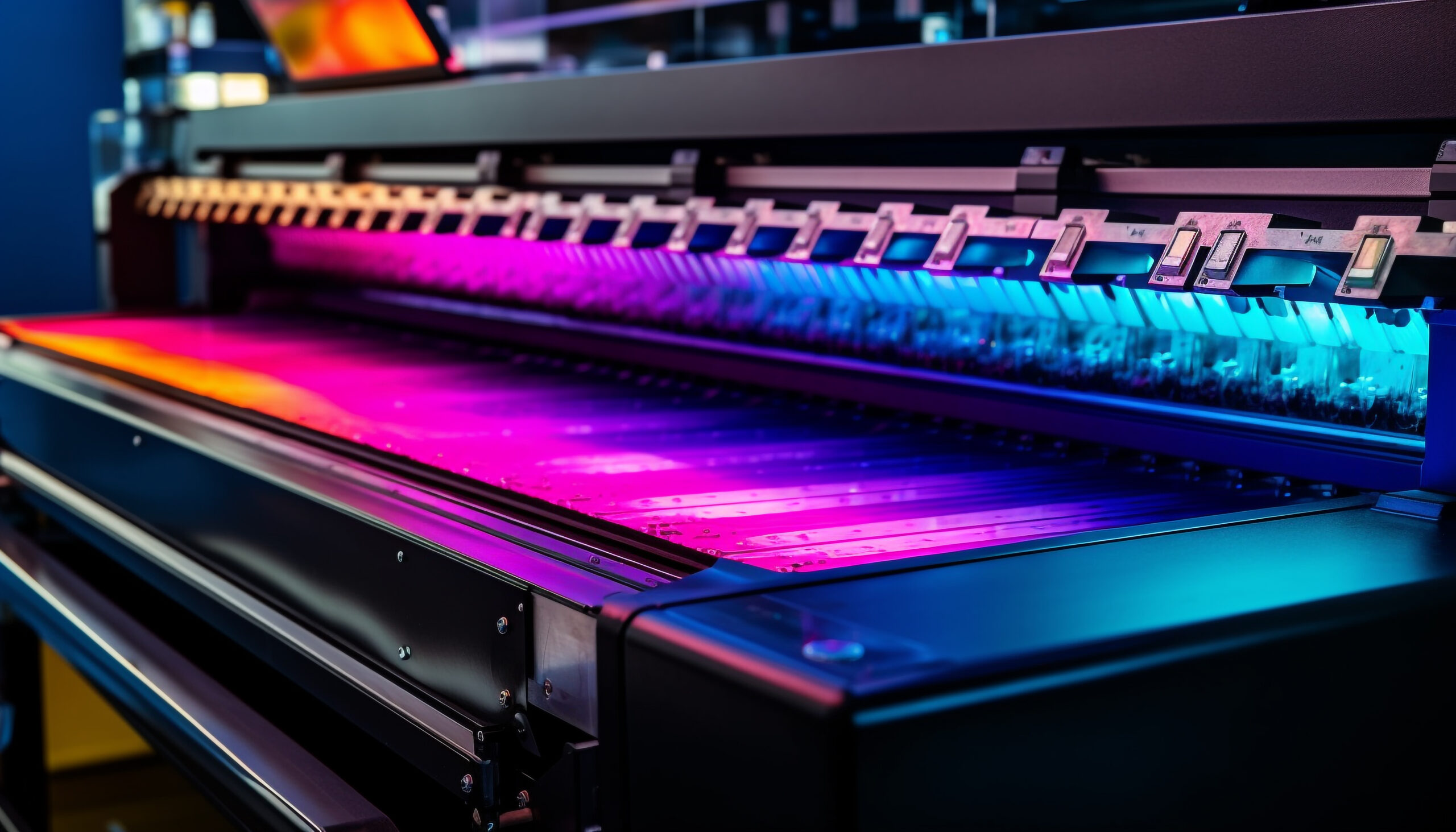 Futuristic machinery in a modern factory controls the conveyor belt generated by artificial intelligence